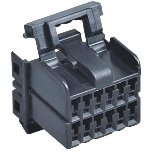厂家供应汽车连接器12位12孔黑色公壳护套胶壳接插件